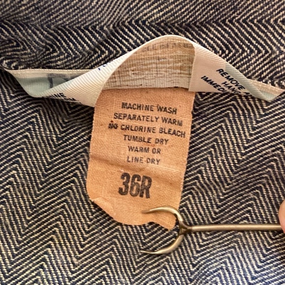 Vintage 1970s Sears Work Leisure Herringbone Denim Coveralls 36R Zip Front USA - Picture 11 of 11